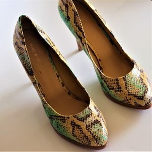 Nine West Multicolored Python Print Pumps Size 13